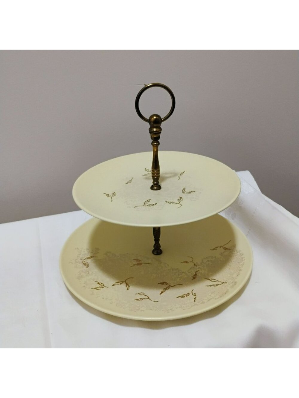 Mid Century Russel Wright by Knowles "Seeds" 2-Tier Serving Tray, Vintage 1950s